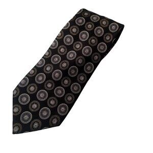 Ermenegildo Zegna Silk Neck Tie Mens Italy Geometric Circular Floral Classic